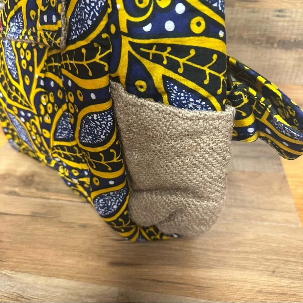 Taaluma Travel the world backpack Ivory Coast burlap African textile